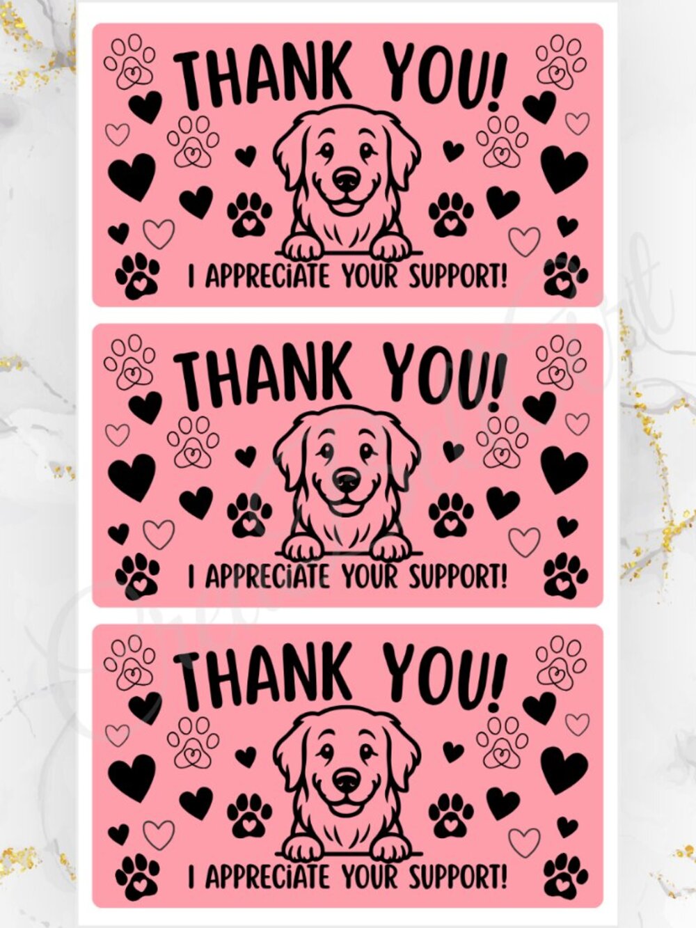 100 Cute Dog Thank You Stickers for Packaging | Small Business Labels